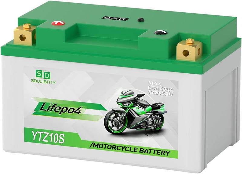 SDULIBITIY بطارية دراجة نارية ليثيوم LiFePO4 YTZ10S، 12 فولت 5Ah، 360-400CCA، مزودة بنظام إدارة البطارية، بطارية رياضية، للدراجات الرباعية، UTV، جت سكي، قوارب مائية شخصية، سكوتر ثلجي، رباعية. - Image 1